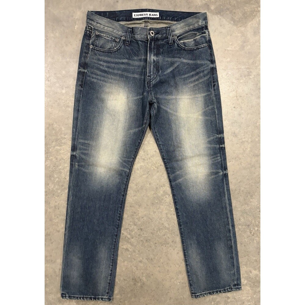 Express Jeans Kingston Classic Fit Men 33x32 Blue Straight Leg Denim